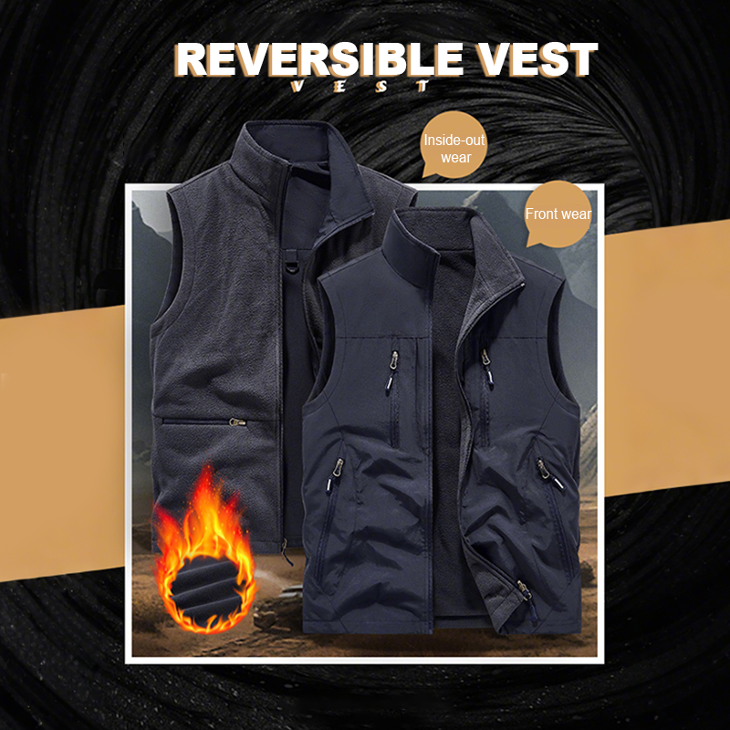Men’s Oversized Sleeveless Jacket with Pockets