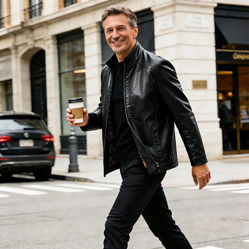 💥Men’s Warm Plush Lining Leather Jacket Coat🔥BUY 2 FREE SHIPPING