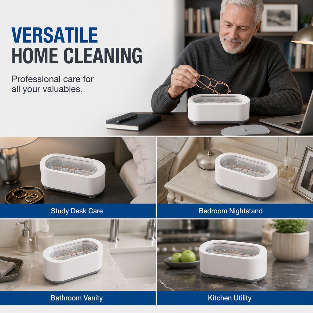 🔋Rechargeable Ultrasonic Cleaner with UV Sterilizer | 300ml Cordless for Retainer, Dentures & Jewelry