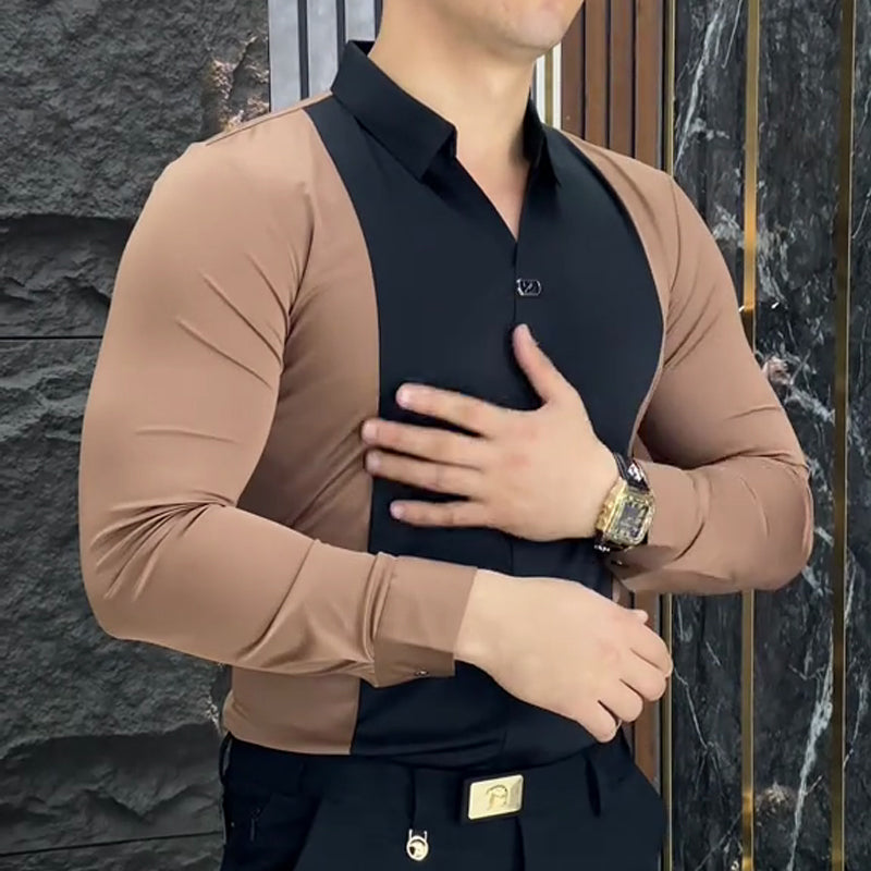 😎☀️Men's Stylish Color-Block Shirt
