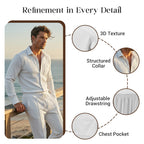 ⏳Time-Limited Special⏰Men’s Casual Waffle Shirt Pants 2-Piece Set