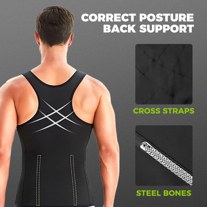 Men’s Zip-Up Waist Trainer Tank Top