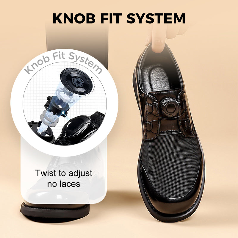 💥Free Shipping ✈️All-Day Comfort Knob Design Breathable Mesh Leather Shoes