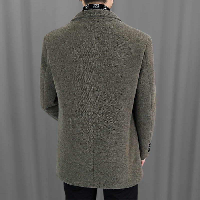 FREE SHIPPING🎁Men’s Stylish Notched Lapel Winter Tweed Jacket with White Duck Down Lining
