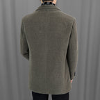 Men’s Fashion Notched Lapel Tweed Jacket