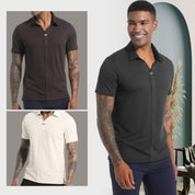 🔥Summer clearance👑Fliwos Men’s Breathable Casual Lapel Wrinkle-free T-shirt