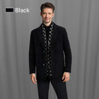Men’s Fashion Notched Lapel Tweed Jacket