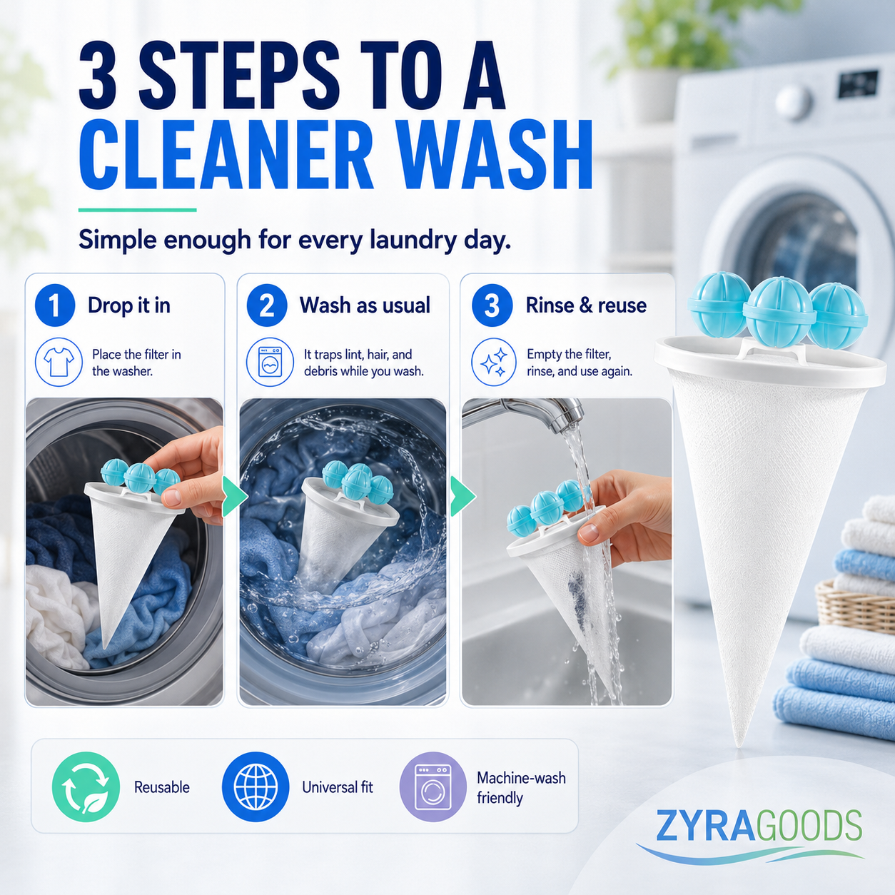 Floating Washing Machine Lint Catcher