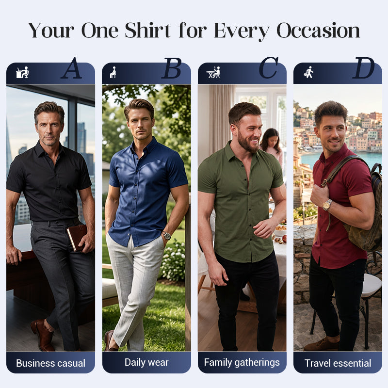 👔✨ Men's Non-Iron Button Up Shirts – Wrinkle-Free, Premium Cotton & Classic Fit 👕