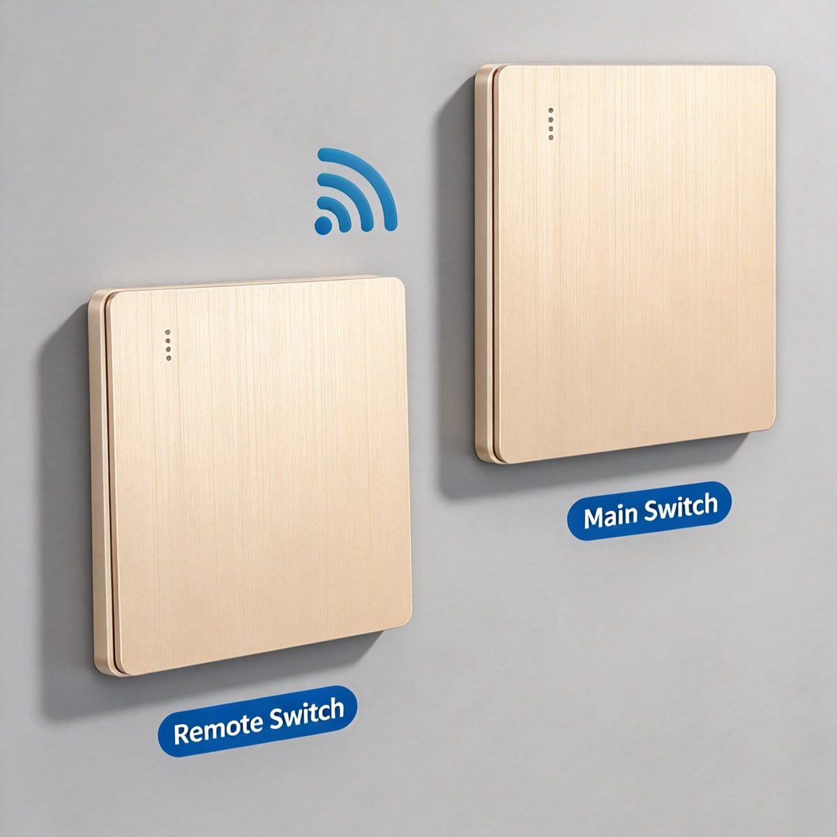 No-Wiring Wireless Light Switch Kit | Self-Adhesive Wall Switch with Receiver, No Drilling for Rental Homes, Bedside & Hallways