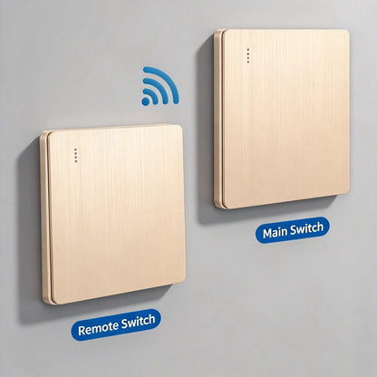 No-Wiring Wireless Light Switch Kit | Self-Adhesive Wall Switch with Receiver, No Drilling for Rental Homes, Bedside & Hallways