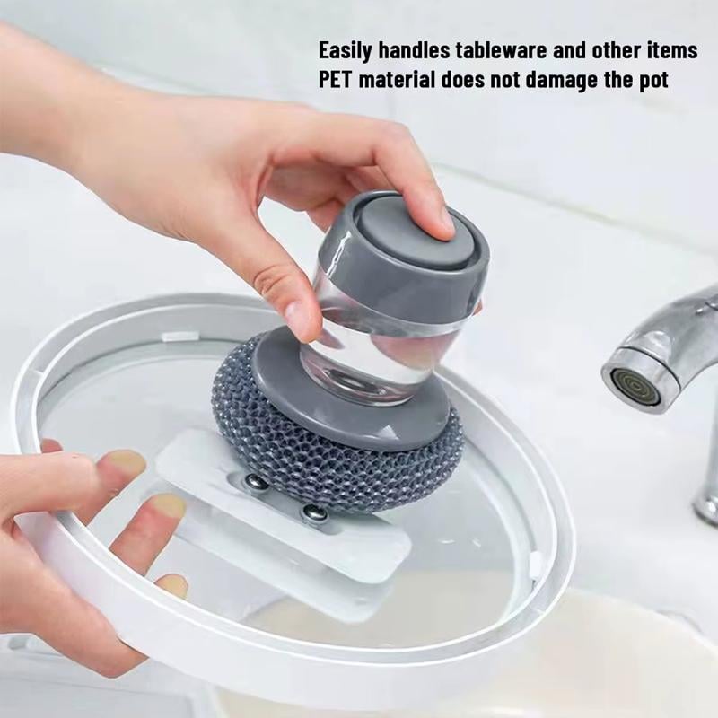 ✨Soap Dispensing Palm Kitchen Brush | Mess-Free Cleaning!
