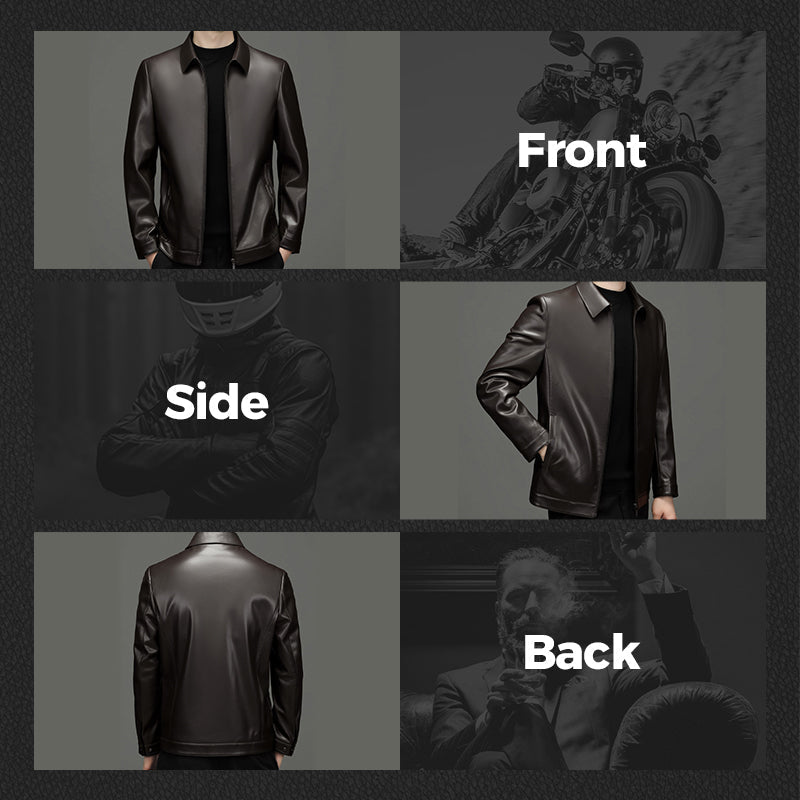 Men's Premium Leather Motorcycle Protective Jacket