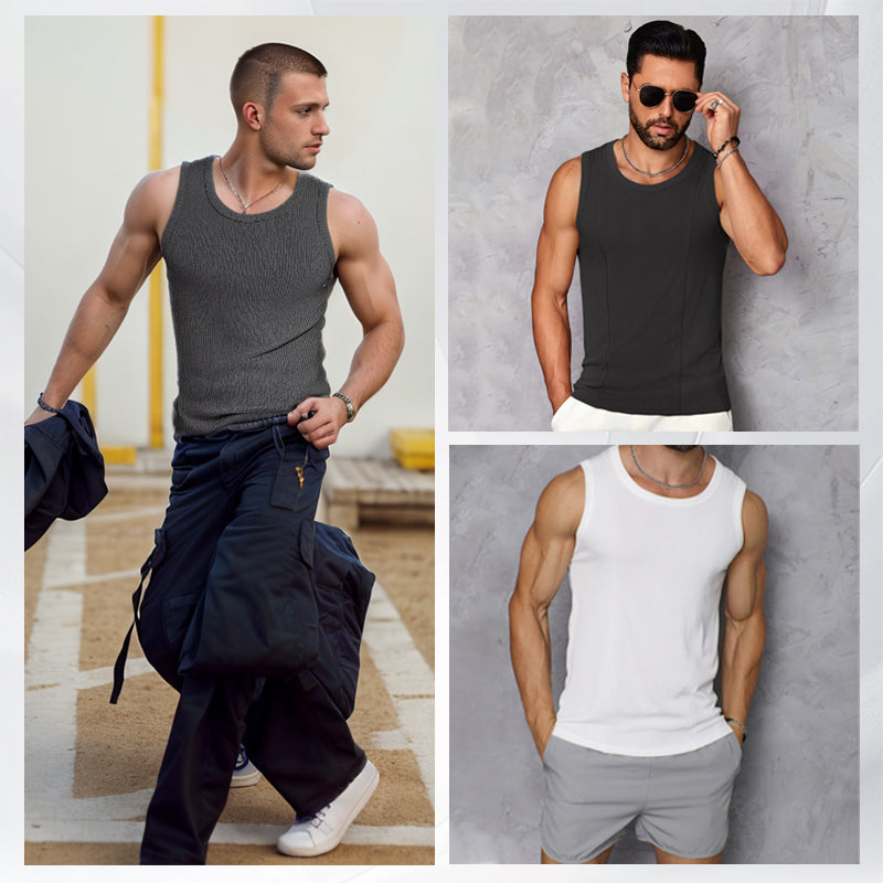 🎉🛍️Buy 3 Get 2 Free🎽Round Neck Quick-Drying Stretchy Slim Tank Top