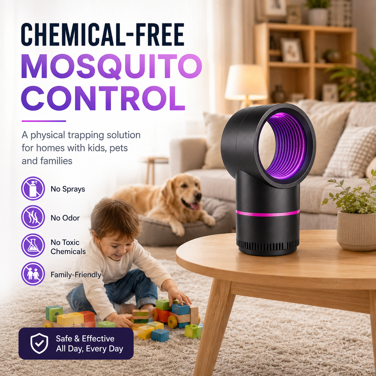 🔥Last day of the limited-time 50% off sale🔥Chemical-free LED mosquito repellent