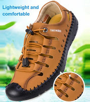 🔥Aviator Wrapped Toe Hollow Leather Sandals👞57% off