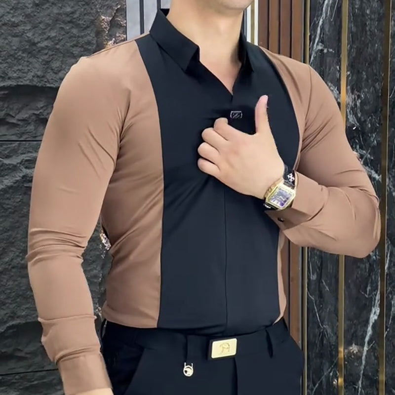 😎☀️Men's Stylish Color-Block Shirt