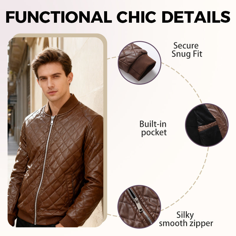 Men's Plush-Lined Leather Jacket