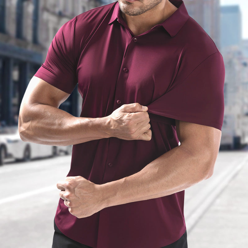 ✨Fliwos Men's Short Sleeve 4-Way Stretch Shirt