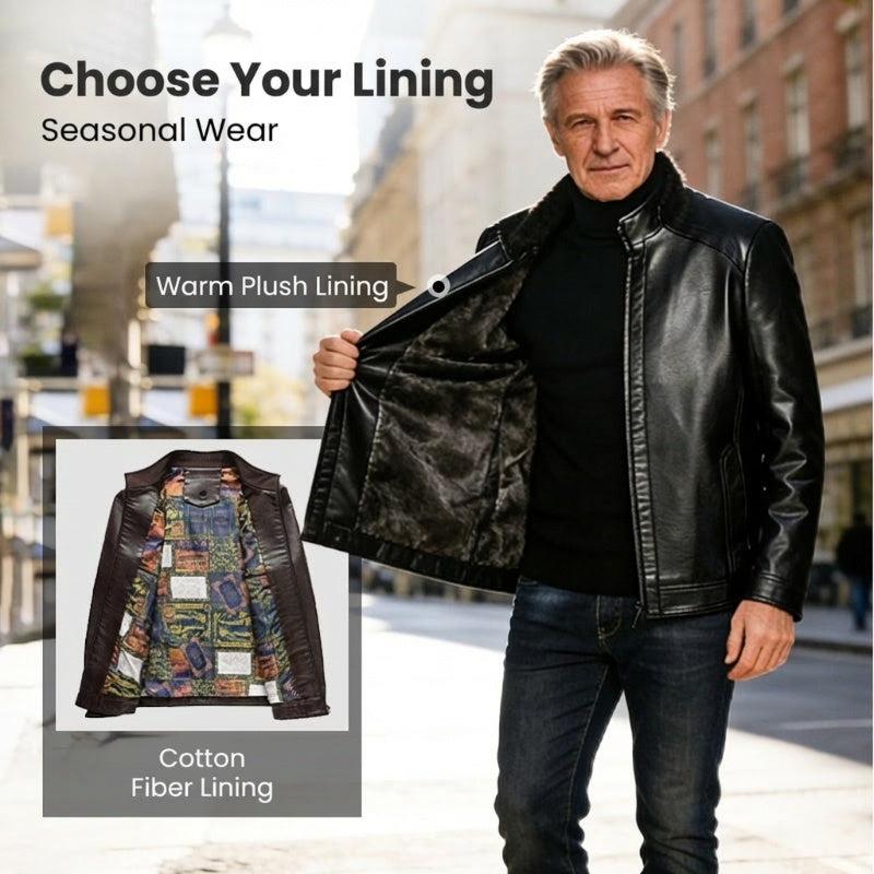 💥Men’s Warm Plush Lining Leather Jacket Coat🔥BUY 2 FREE SHIPPING