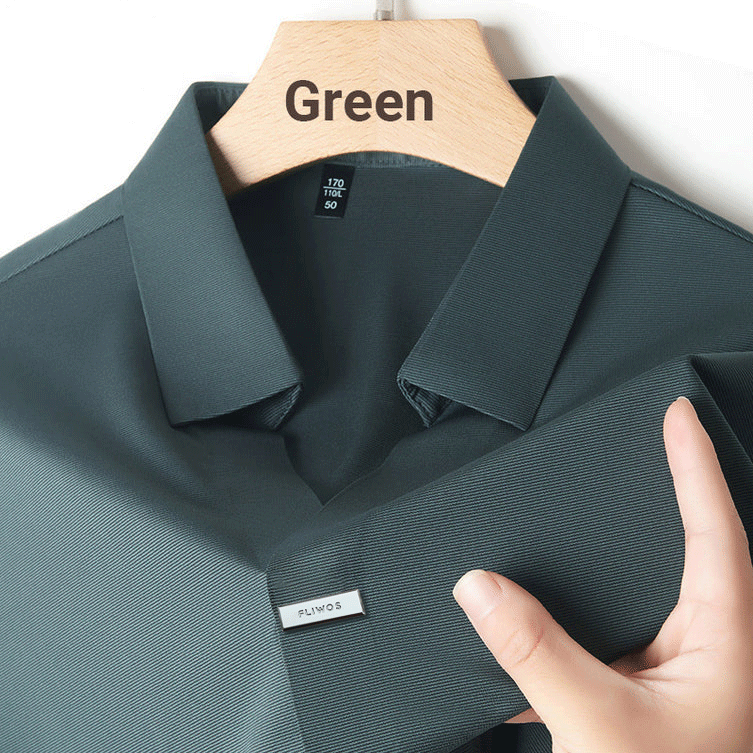 👑Fliwos Men’s Breathable Casual Lapel Wrinkle-free T-shirt