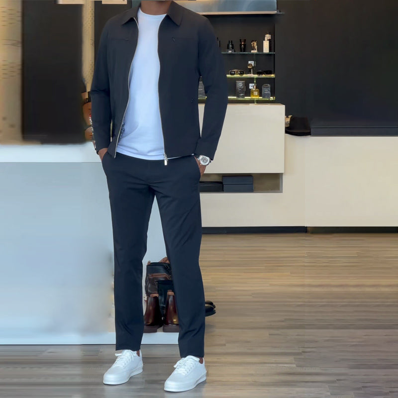 ✈️Free shipping&Duty-free✨Men's autumn solid color casual pants and jacket 2-piece set