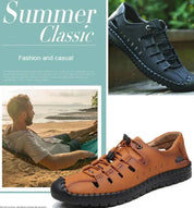 🔥Aviator Wrapped Toe Hollow Leather Sandals👞57% off