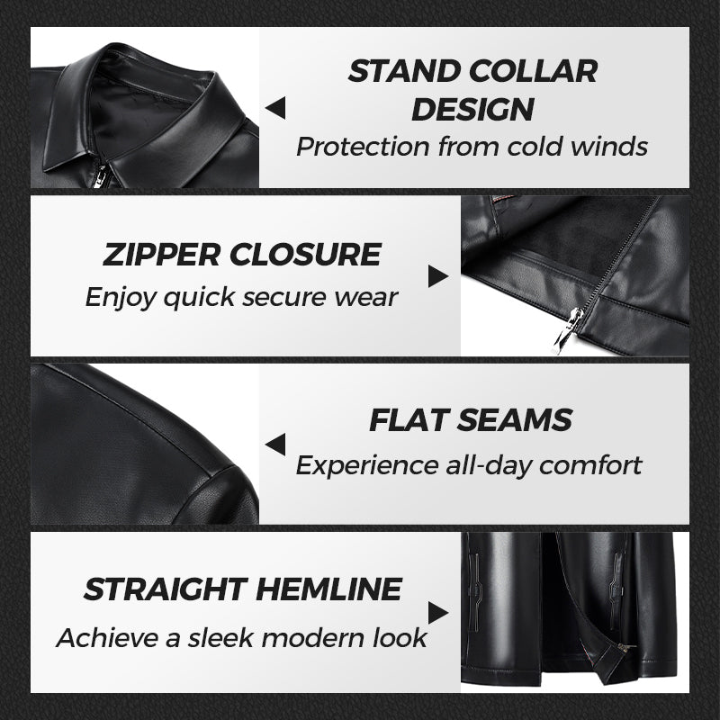Men's Premium Leather Motorcycle Protective Jacket