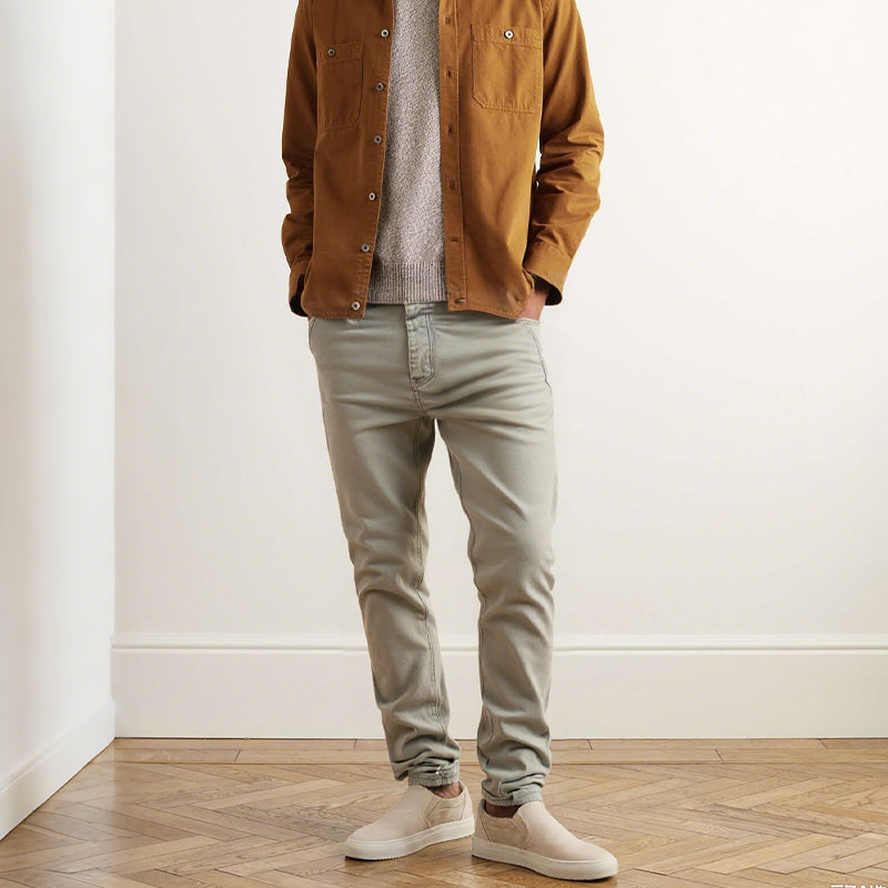 👖Men’s Casual Slim-Fit Solid Color Pants+Belt (✈️Free Shipping)