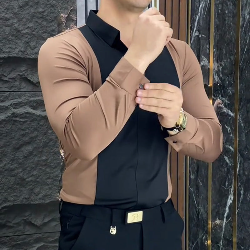 😎☀️Men's Stylish Color-Block Shirt