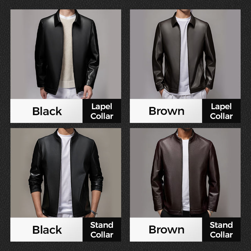 Men's Premium Leather Motorcycle Protective Jacket