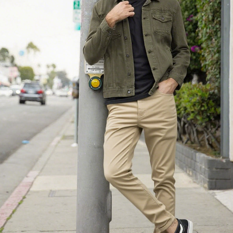 👖Men’s Casual Slim-Fit Solid Color Pants+Belt (✈️Free Shipping)