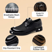 💥Free Shipping ✈️All-Day Comfort Knob Design Breathable Mesh Leather Shoes