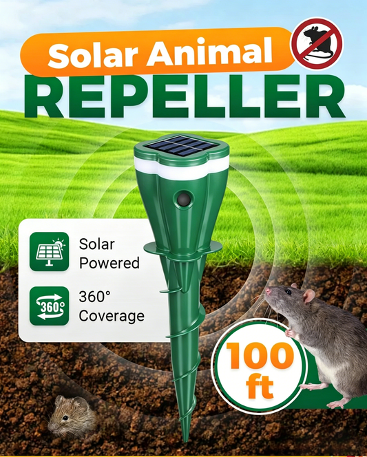 🌸Spring Sale ☘️Outdoors Solar Powered Waterproof Screw Mole Repellent