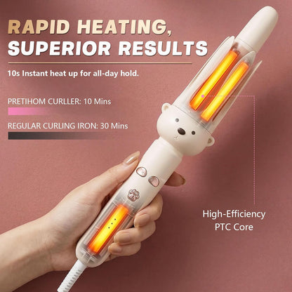 🌀Perfect Curls, Zero Burns – Auto Curling Wand with Anti-Scald Tech