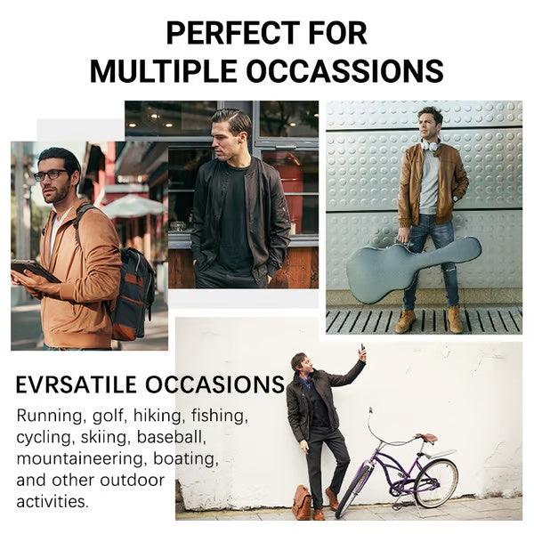 Men's Standing Collar Zipper Casual Jacket