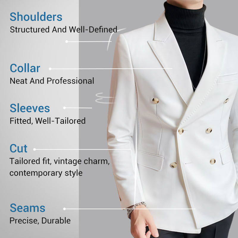 ✨Elite Men's Casual Double-Breasted Premium Suit Jacket