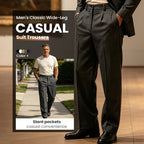 💥Men's Casual Wide-Leg Pants – Breezy pleated front, easy pull-on style 🔥BUY 2 FREE SHIPPING