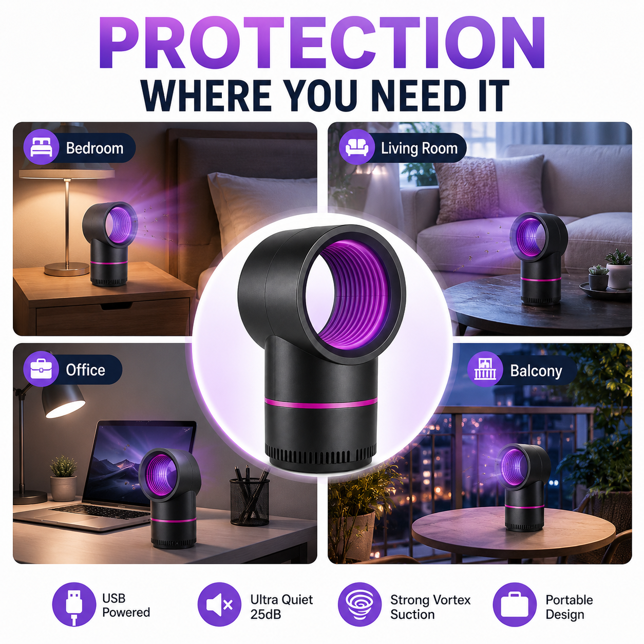 🔥Last day of the limited-time 50% off sale🔥Chemical-free LED mosquito repellent