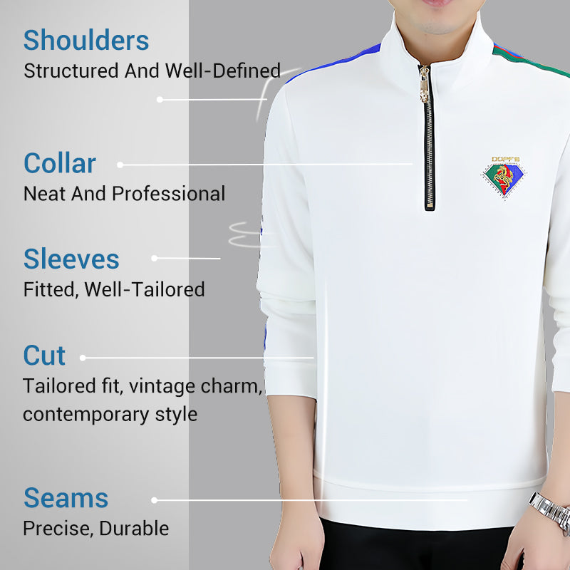 Men's Half-Zip Stand Collar Jacket