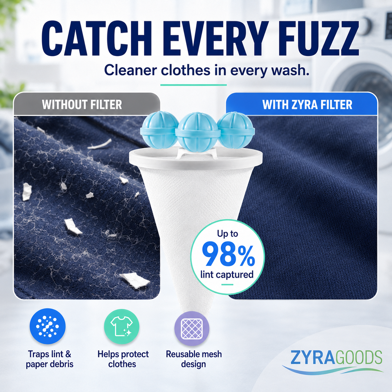 Floating Washing Machine Lint Catcher