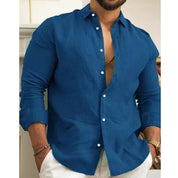 🌿👔Men's Cotton Linen Solid Color Shirt
