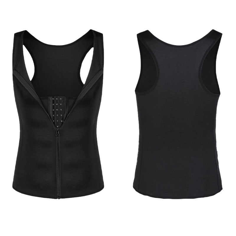 Men’s Zip-Up Waist Trainer Tank Top