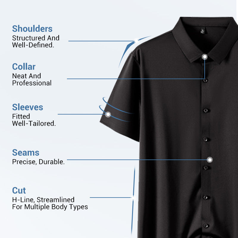 ✨Fliwos Men's Short Sleeve 4-Way Stretch Shirt