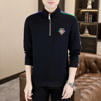 Men's Half-Zip Stand Collar Jacket