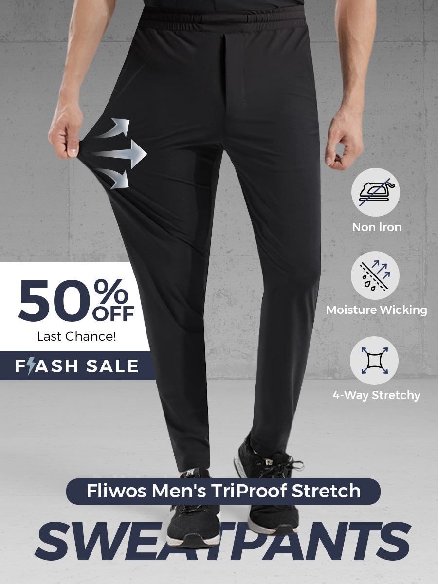 👑Fliwos Men's TriProof Stretch Sweatpants