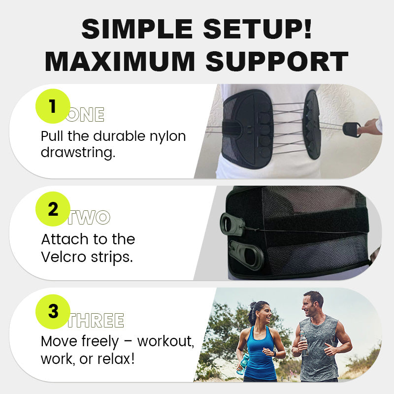 Adjustable Lumbar Support Belt - Relieves Back Pain & Improves Posture
