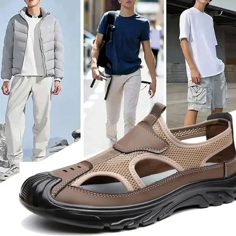 🔥2025 New Men's Shoes - Fliwos Mesh Hollow Lightweight Soft Sole Sandals