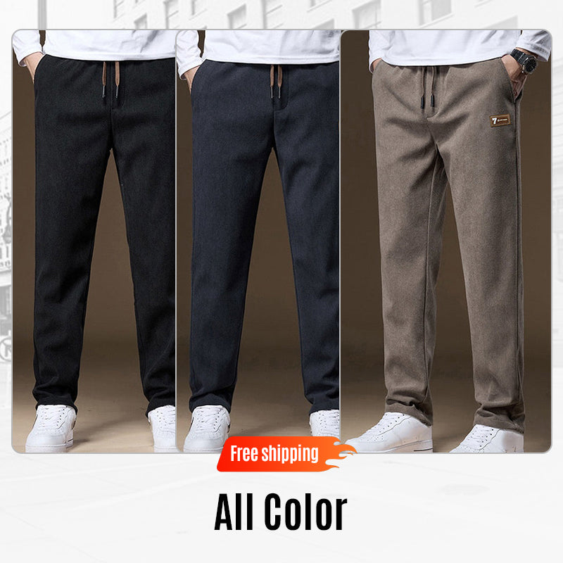 Men's Straight-Fit Corduroy Drawstring Pants