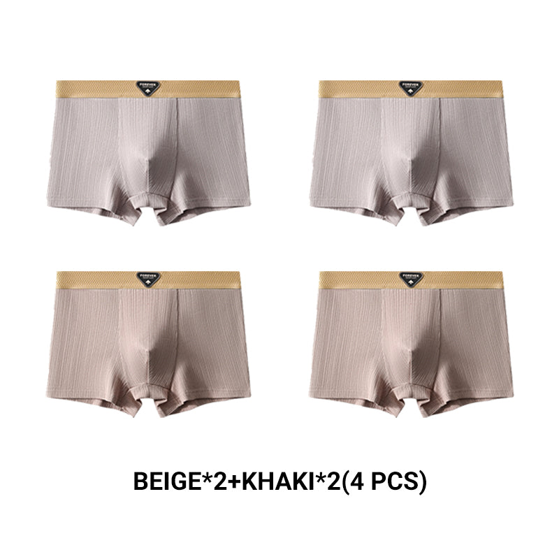 Men's Light Luxury Breathable Ribbed Boxer Briefs